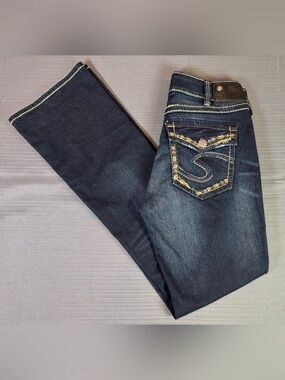 Silver Jeans Suki Mid Slim Boot Jeans Women’s 30 Dark Wash Stretch Denim